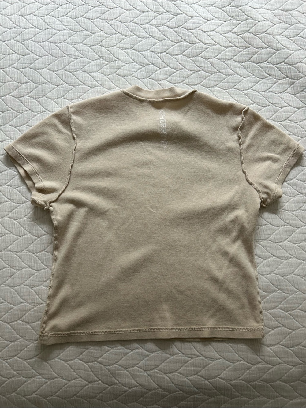 Cherry LA Cream Short Sleeve Crewneck Tank